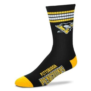 Pittsburgh Penguins NHL FBF 4-Stripe Kids Crew Socks *Youth 13, Adult 1-5 Size