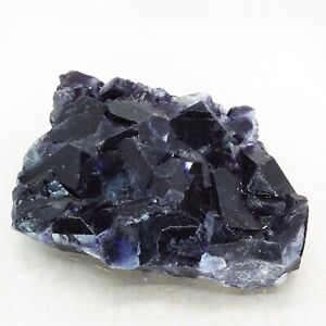 Cubic Fluorite, crystal, cluster, specimen, display, blue, purple, #R-2667