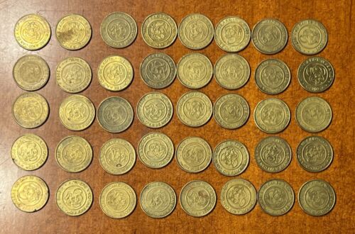 New ListingChuck E Cheese Tokens 38 coins range 1996-2010 (9 - 1999)