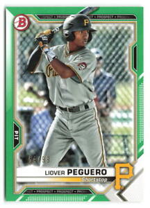 2021 Bowman Liover Peguero #BP-52 Prospects Green /99 Pittsburgh Pirates Card