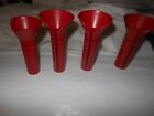 Vintage-4 Coin Counters Red FunnelTubes~thick heavy duty hard plastic; 25,10,5,1