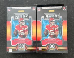 2021 PANINI PLAYBOOK NFL FOOTBALL LOT OF 2 FACTORY SEALED HANGAR BOXES! 60 CARDS