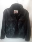Levi's Black Trucker Faux Leather Jacket Faux Fur Lined & Collar Mens Medium