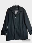 Calvin Klein Wool Blend Peacoat Men's Large Black Button Front With Pockets