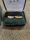 Authentic Kay Jewelers 3 Stone  Certified Diamond Engagement ring with band
