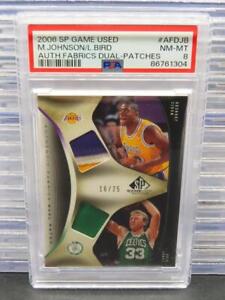 New Listing2006-07 SP Game Used Magic Johnson Larry Bird Authentic Dual Patch #16/25 PSA 8