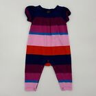 TEA Collection Purple Stripe Knit Romper Outfit Size 6-9 Months