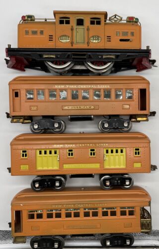 Lionel Prewar Standard Gauge Orange Set (318E With 3 Passenger Cars