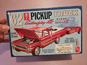 AMT 1962 FORD F-100 Custom Cab PICKUP W/Trailer '62 Vintage Box Only