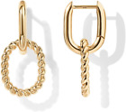 14K Gold Convertible Link Earrings for Women | Paperclip Link Chain Earrings