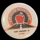 pop culture pinback Vtg button 80s Fort Worden IV Chef Life In The Health Lane