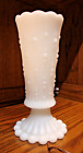 Vtg MCM Milk-White Anchor Glass Footed Table Lamp 9.75