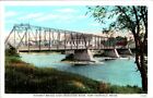 Highway Bridge over Aroostook River, FORT FAIRFIELD, Maine Postcard - Curt Teich