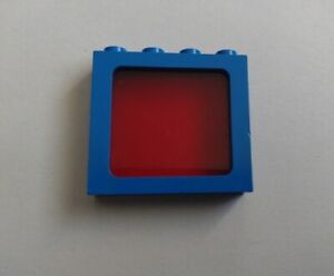 LEGO 1 x 4033 Window Blue + Disc 3855 Transparent Red - 6886 6986 6955 6781
