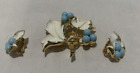 Vintage Sarah Coventry Jewelry Set Broche/Pin and Clip-on Earrings Grape Leaves