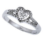 Dual Heart Promise Ring Natural Diamond 14K  Gold Plated Silver -IGI- 1/5 Ct