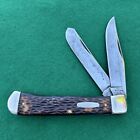 Vintage 1970’s WESTERN USA 691 Trapper Folding Pocket Knife Jigged Delrin