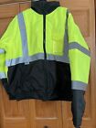 Hi-Vis Insulated Safety Bomber Reflective Jacket with Quilted Liner ROAD WORK XL