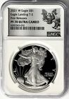2021 W PROOF SILVER EAGLE LANDING TYPE 2 FIRST RELEASES NGC PF70 EAGLE LABEL