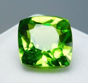 Flawless 10 Ct Natural Rare Green Peridot Cushion Cut Certified Loose Gemstones