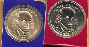 2007-P&D James Madison BU Presidential Dollar Mint Cello (2 Coins)