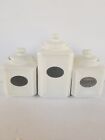 3 THL Classic Farmhouse French Chic Beaded Edge COFFEE/TEA & SUGAR Canisters
