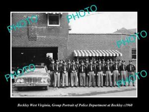 OLD POSTCARD SIZE PHOTO OF BECKLEY WEST VIRGINIA TOWN POLICE DEPARTMENT c1960