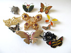 Vintage Lot of Butterfly Jewelry in Floral Box Beautiful!