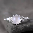 Unique Round Cut Moonstone Rings 925 Silver Filled Jewelry Gifts Size 6-10