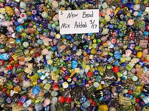 *~130~💕 Piece Glass Beads 3oz+Millefiori Mixed Lot #5 Craft Jewelry!!!😀!!!