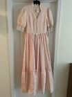 Vintage 1970s Gunne Sax Victorian Dress Size 13 Gorgeous Pink with Lace
