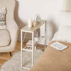 New ListingTall End Table, Narrow Side Table with Storage Shelve, Natural