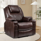 Power Lift Recliner Massage PU Leather Chair with Remote Heat Vibration Brown