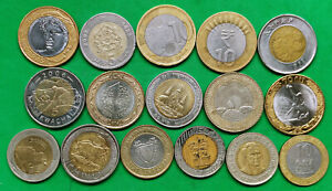 Lot of 16 Different Old Bimetallic Coins You Date Look Vintage World Foreign !!Q