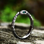 Vintage Green CZ Eye Snake Ring Stainless Steel Men's Women's Weeding Pinky Ring