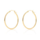 Yellow Gold Hoop Earrings - 14k Round Pierced