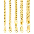 14K Yellow Gold 2.5mm-5mm Round Wheat Palm Franco Spiga Chain Necklace 16