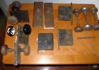 Lot of Vintage Antique door knobs and Plates, hardware, latches, key and plates.