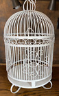 Antique Wrought Iron BIRD CAGE w Dome Top ~ Vintage 1930s