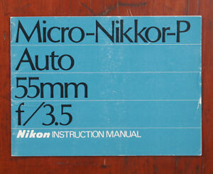 NIKON 55MM, F3.5 MICRO-NIKKOR-P AUTO INSTRUCTION BOOK/164848