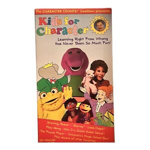 1990s Rare Kids for Character (VHS) Learning With Barney Gullah Gullah And More