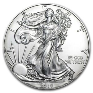 2018 Silver American Eagle BU 1 Coin 1 Oz $1 Dollar Uncirculated Brilliant Mint