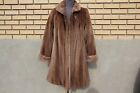 BROWN SHEARED TEXTURED REAL MINK FUR COAT SIZE  10  PRE OWNED MADE IN CANADA