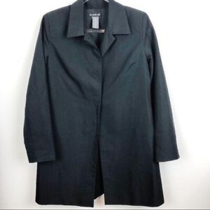 BEBE BLACK BUTTON FRONT CLASSIC TRENCH COAT JACKET WOMEN'S SZ SMALL