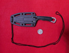 EDC Neck-knife:  Full-tang fixed blade + secure sheath & metal bead-chain  -NEW-