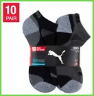 10 Pairs - Puma Men's No Show Low Cut Socks, Black Select Size