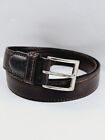 Polo Ralph Lauren Men’s Brown Leather Belt Size 36 Silver Buckle Made in Italy