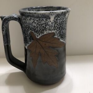 Alewine Pottery Handcrafted Stoneware Coffee Mug With Maple Leaf Art Pottery 21