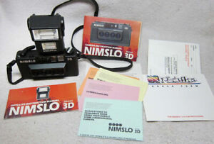 New ListingRARE NIMSLO 3-D 35mm Film Camera Kit w/ Flash, Manuals.FIRST MODEL 3D. Quad Lens