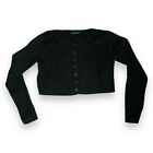 Brandy Melville Black Ribbed Cropped Cardigan Sweater Size XS to Small